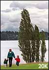 Photo of family walking in park